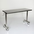 Midcentral Medical 46"W x 34"L x 26" Leg Clearance SS Height Adjustable Instrument Table MCM533